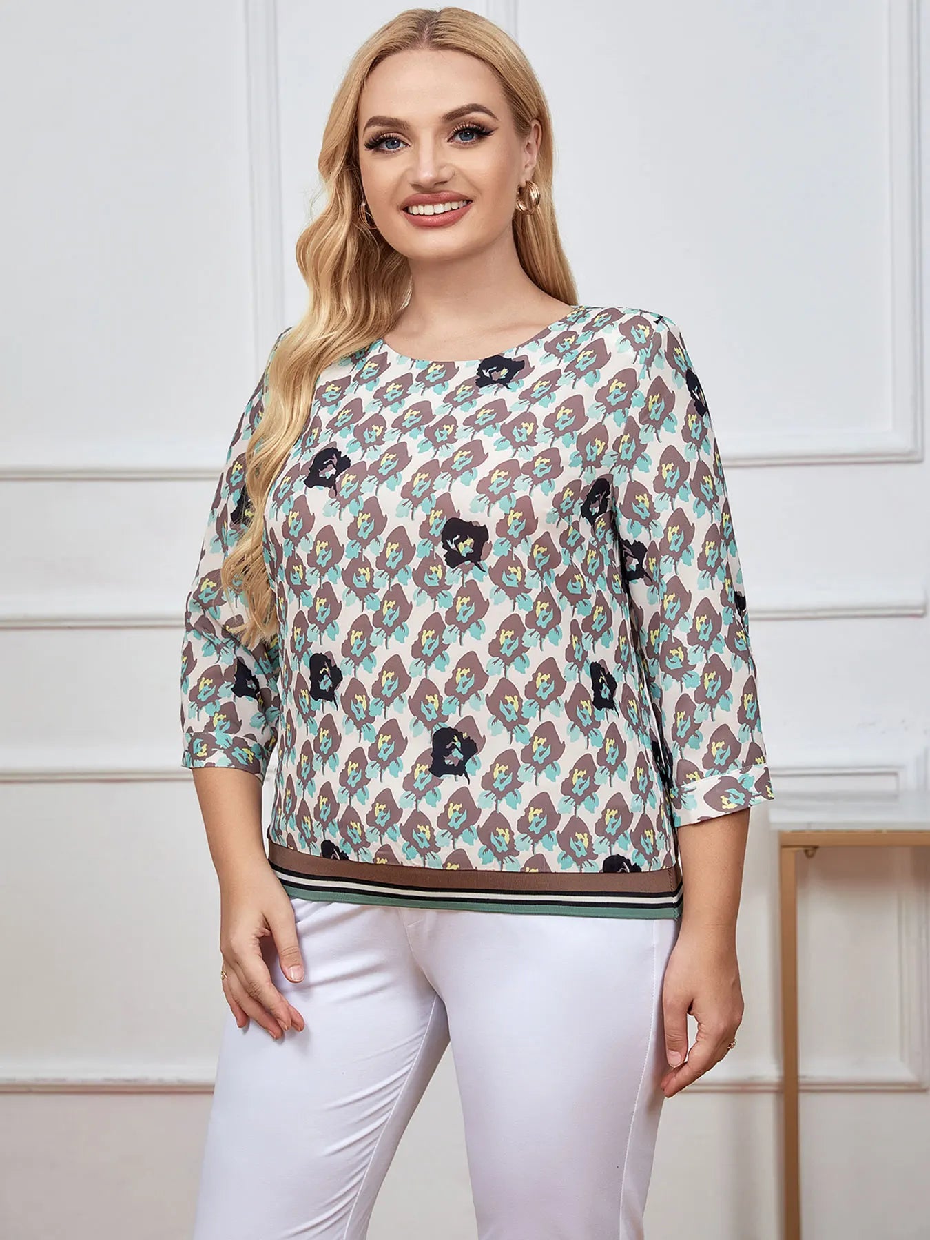 Women Plus Size Woven Spring And Autumn Fashionable Top